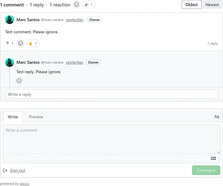 Refactored Giscussions header with reactions inline beside comment and reply counts