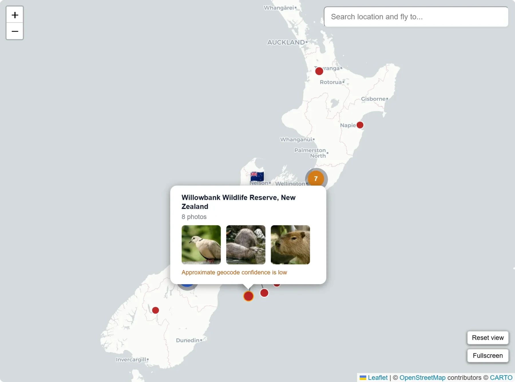 Low-confidence popup with warning note