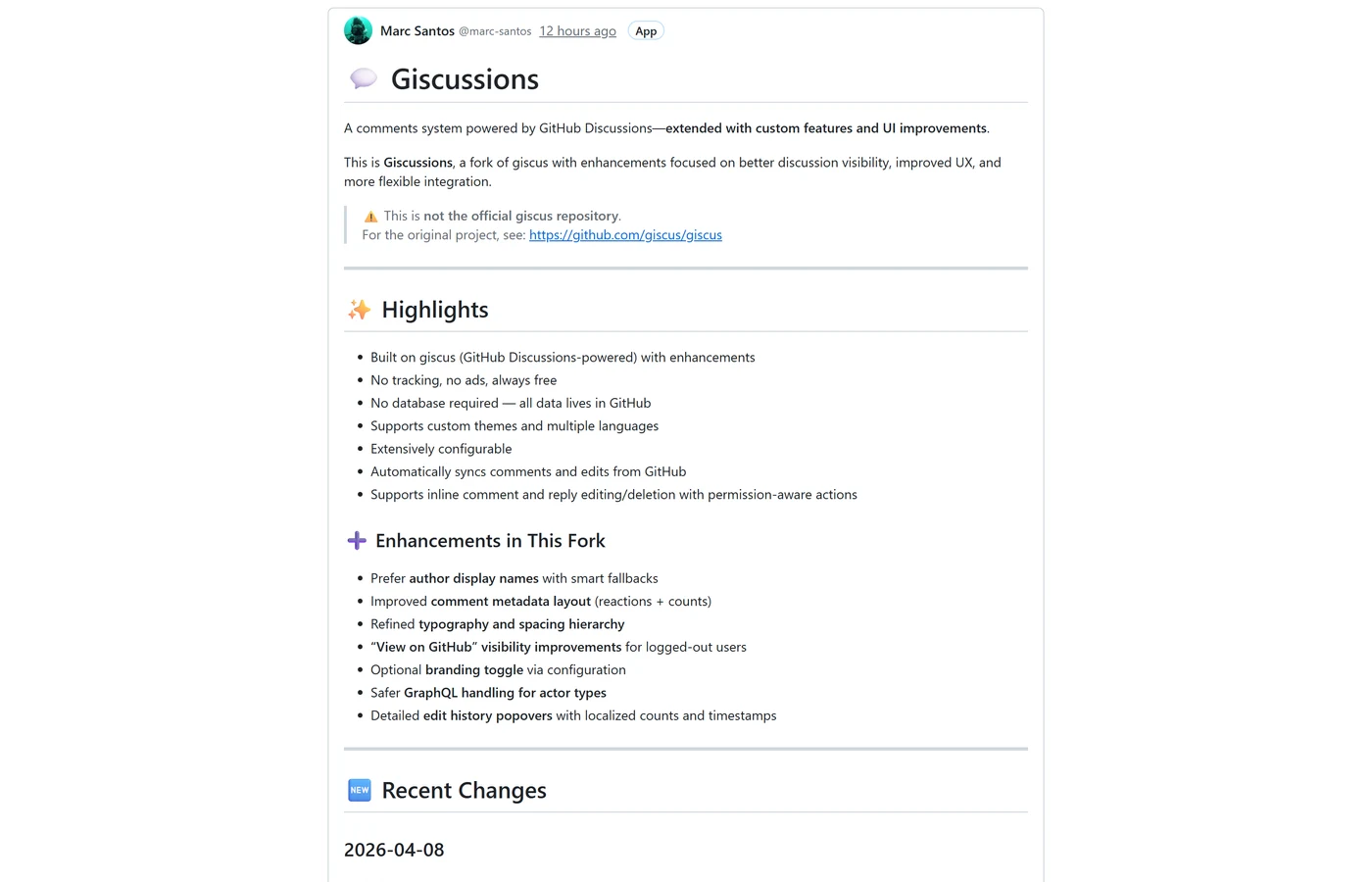 Giscussions screenshot