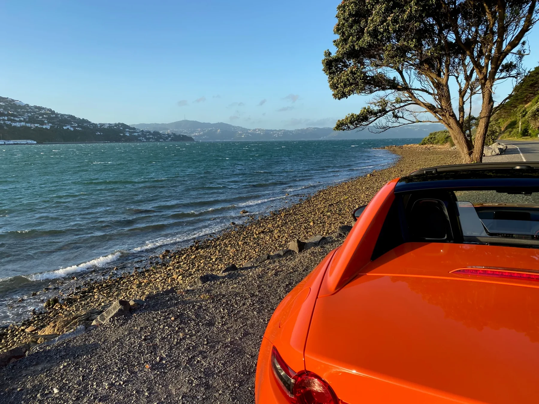 A familiar stretch of the Wellington city loop in the MX-5.